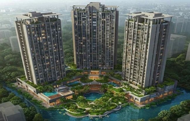 Exterior facade of residential tower