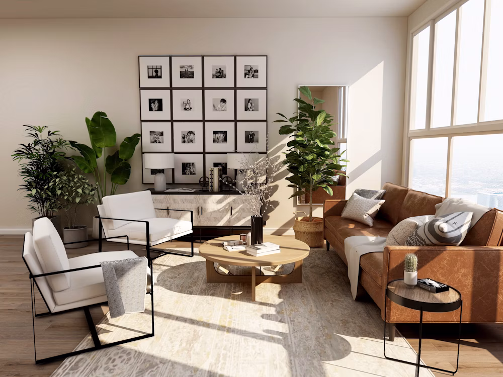 Luxury apartment living space