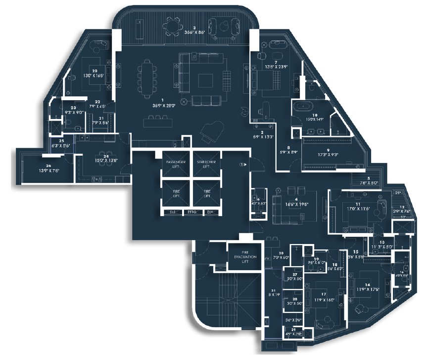 5BHK 16th unit plan