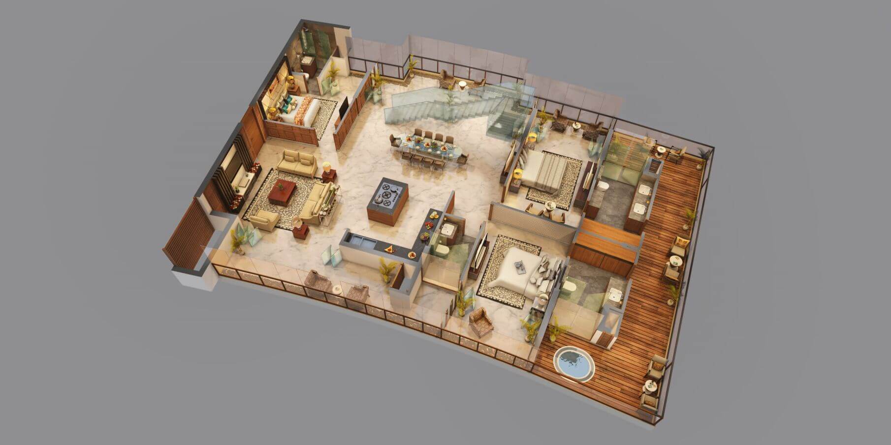 3 BHK Floor Plan 1